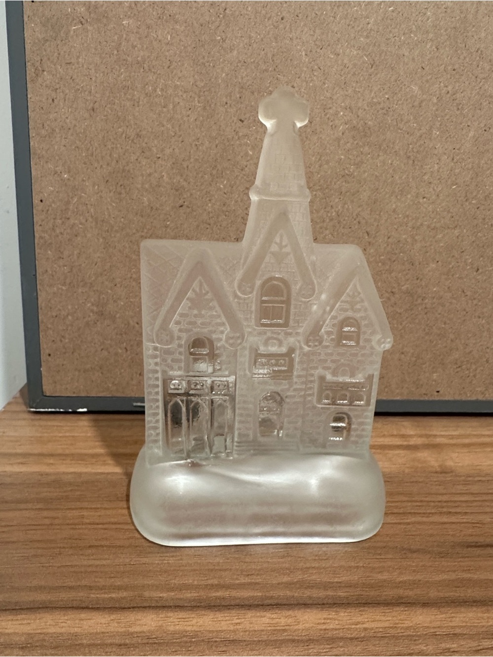 Vintage Frosted Glass Chapel Votive Holder Holds Tea Light